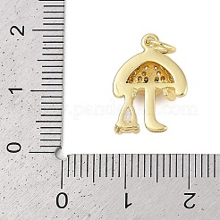 Rack Plating Brass Micro Pave Cubic Zirconia Pendants&nbsp;X-KK-R166-02G-03