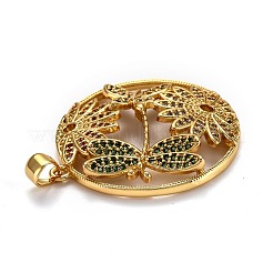 Autumn Theme Brass Micro Pave Cubic Zirconia Pendants&nbsp;ZIRC-L100-022G