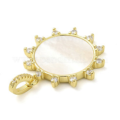 Rack Plating Brass Micro Pave Clear Cubic Zirconia Pendants&nbsp;KK-Q784-33G