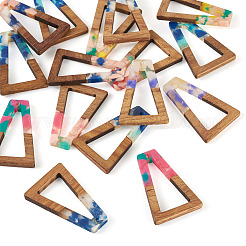 16Pcs 8 Colors Resin and Walnut Pendants&nbsp;FIND-TA0006-47