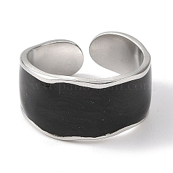 304 Stainless Steel Enamel Open Cuff Rings for Women&nbsp;RJEW-F166-37P-02