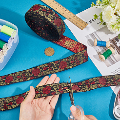 16.5Yards Flower Vintage Jacquard Polyester Ribbon&nbsp;OCOR-PH0007-38