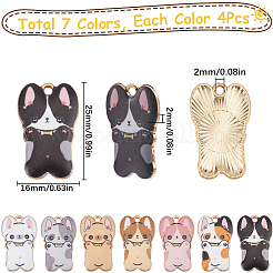 28Pcs 7 Colors Rack Plating Alloy Enamel Pendants&nbsp;FIND-SC0012-05