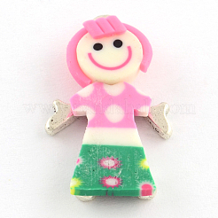 Handmade Zinc Alloy Polymer Clay Girl Pendants&nbsp;CLAY-Q222-02