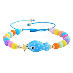 Ocean Style Fish Porcelain Bead Braided Bracelets&nbsp;YA5775