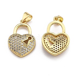 Brass Micro Pave Clear Cubic Zirconia Pendants&nbsp;X-ZIRC-J025-65G