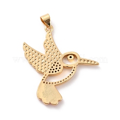 Brass Micro Pave Clear Cubic Zirconia Pendants&nbsp;ZIRC-Z018-09G-E