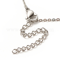 304 Stainless Steel Smiling Face Charm Anklet with Round Natural White Jade Beads for Women&nbsp;AJEW-AN00498-03