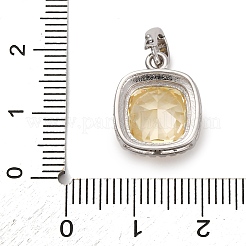 925 Sterling Silver Pave Yellow Cubic Zirconia Pendants&nbsp;STER-F063-01A-02