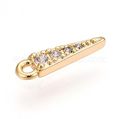 Brass Micro Pave Clear Cubic Zirconia Pendants&nbsp;KK-T075-37G