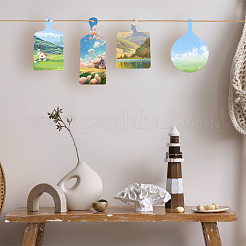 8Pcs 4 Styles Wood Big Pendants&nbsp;WOOD-FG0001-32