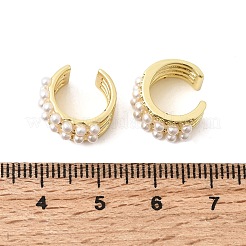 Brass Micro Pave Clear Cubic Zirconia Cuff Earrings&nbsp;EJEW-C186-01C-G