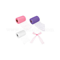 3 Rolls 3 Colors Polyester Mesh Fabric&nbsp;AJEW-FG0004-15