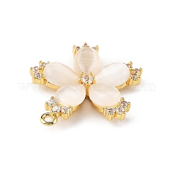 Brass Micro Pave Cubic Zirconia Pendants&nbsp;KK-K371-43G