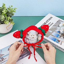 Cotton Crochet Pet Headwear Costume&nbsp;AJEW-WH0258-807