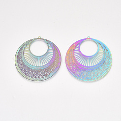 Ion Plating(IP) 304 Stainless Steel Filigree Pendants&nbsp;STAS-S108-42