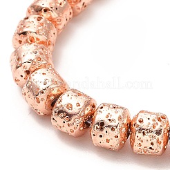 Electroplated Natural Lava Rock Beads Strands&nbsp;G-G984-10RG