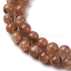 Natural Gold Sunstone Beads Strands&nbsp;G-A276-A03-6mm-02