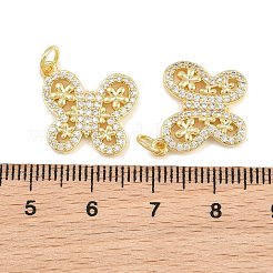 Brass Micro Pave Clear Cubic Zirconia Pendants&nbsp;CU-CBAFB88-05G