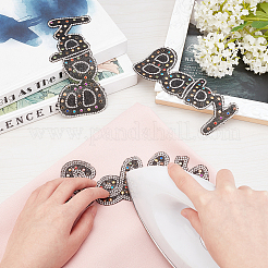 4Pcs 2 Style Word Baby & Selfie Glitter Hotfix Rhinestone&nbsp;DIY-FH0003-57