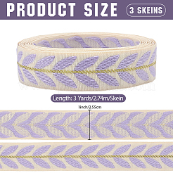 3 Yards Vintage Jacquard Polyester Ribbon&nbsp;SRIB-WH20020-020G