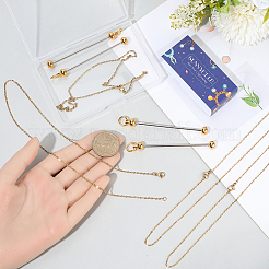 6Pcs 304 Stainless Steel Cable Chain Necklaces for Men Women&nbsp;NJEW-SC0001-80A