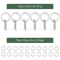 50Pcs Iron Split Key Rings&nbsp;IFIN-YW0003-43