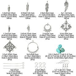 DIY Feather Wing Alloy & Synthetic Turquoise Dangle Earring Making Kits&nbsp;DIY-FS0006-34