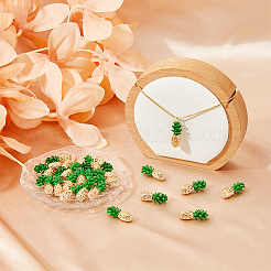 30Pcs Light Gold Plated Alloy Enamel Pendants&nbsp;ENAM-FH0001-68
