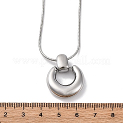 304 Stainless Steel Ring Pendant Snake Chain Necklaces&nbsp;NJEW-U026-06P