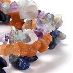 Chip Natural Gemstone Beaded Stretch Bracelets Sets&nbsp;X-BJEW-JB05700
