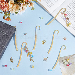 DIY Flower Glass & Alloy Charms Boolmarks Making Kits&nbsp;DIY-NB0013-95