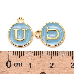 Golden Plated Alloy Enamel Charms&nbsp;X-ENAM-S118-04U