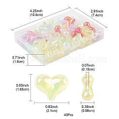 40Pcs UV Plating Rainbow Iridescent Transparent Acrylic Beads&nbsp;MACR-FS0002-19
