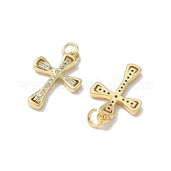 Brass Micro Pave Cubic Zirconia Pendants&nbsp;X1-KK-Q068-49D-G