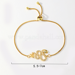 Link Brass Micro Pave Cubic Zirconia Slider Bracelets&nbsp;CY1858-1