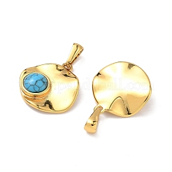 304 Stainless Steel with Synthetic Turquoise Pendants&nbsp;STAS-L309-21C-G