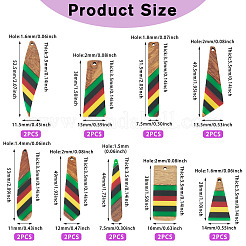 18Pcs 9 Styles Epoxy Resin & Walnut Wood Pendants&nbsp;RESI-TA0003-88A