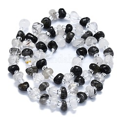 Natural Black Rutilated Quartz Beads Strands&nbsp;G-K245-H02-05
