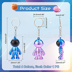4Pcs 4 Colors Plastic Astronaut Keychains&nbsp;KEYC-PH0001-59