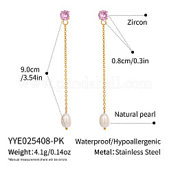 Oval 304 Stainless Steel Dangle Stud Earrings&nbsp;HO2004-2