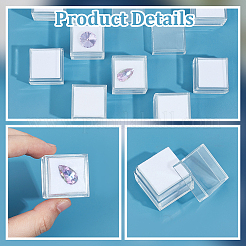 24Pcs Square Transparent Plastic Loose Diamond Box&nbsp;CON-OC0001-68A