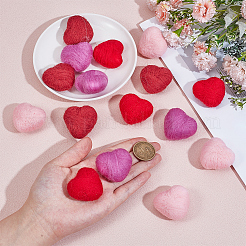 16Pcs 4 Colors Heart Handmade Wool Felt Ornament Accessories&nbsp;DIY-CY00003-06