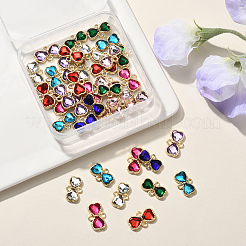 48Pcs 8 Colors Alloy Rhinestone Connector Charms&nbsp;FIND-SC0017-17