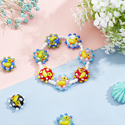 12Pcs 6 Colors Handmade Lampwork Beads&nbsp;LAMP-OC0001-28