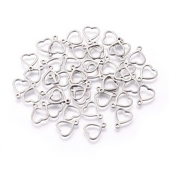 Tarnish Resistant 304 Stainless Steel Open Heart Charms&nbsp;STAS-F187-05P