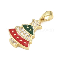 Christmas Brass Micro Pave Cubic Zirconia Pendants&nbsp;KK-H518-04D-G