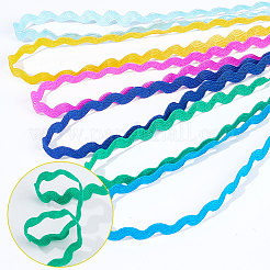 6 Yards 6 Colors Polyester Wavy Fringe Trim Ribbon&nbsp;OCOR-WH0080-44A