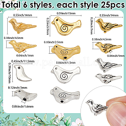 150Pcs 6 Styles Tibetan Style Alloy Beads&nbsp;TIBEB-SC0001-48