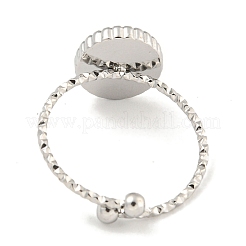 Non-Tarnish 304 Stainless Steel Oval Cuff Ring Components&nbsp;RJEW-A043-04P